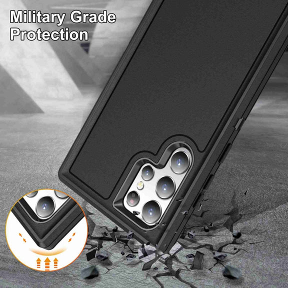 For Samsung Galaxy S23 Ultra 5G Life Water-resistant Rugged Phone Case(Black)
