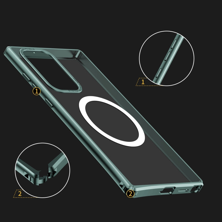 For Samsung Galaxy S22 Ultra 5G MagSafe Magnetic PC Phone Case(Green)