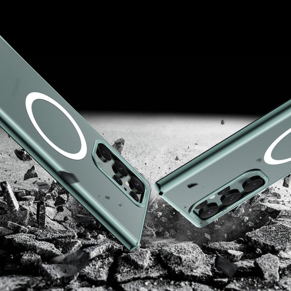 For Samsung Galaxy S22 Ultra 5G MagSafe Magnetic PC Phone Case(Green)