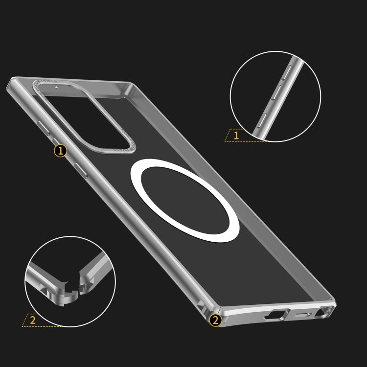 For Samsung Galaxy S22 Ultra 5G MagSafe Magnetic PC Phone Case(Silver)