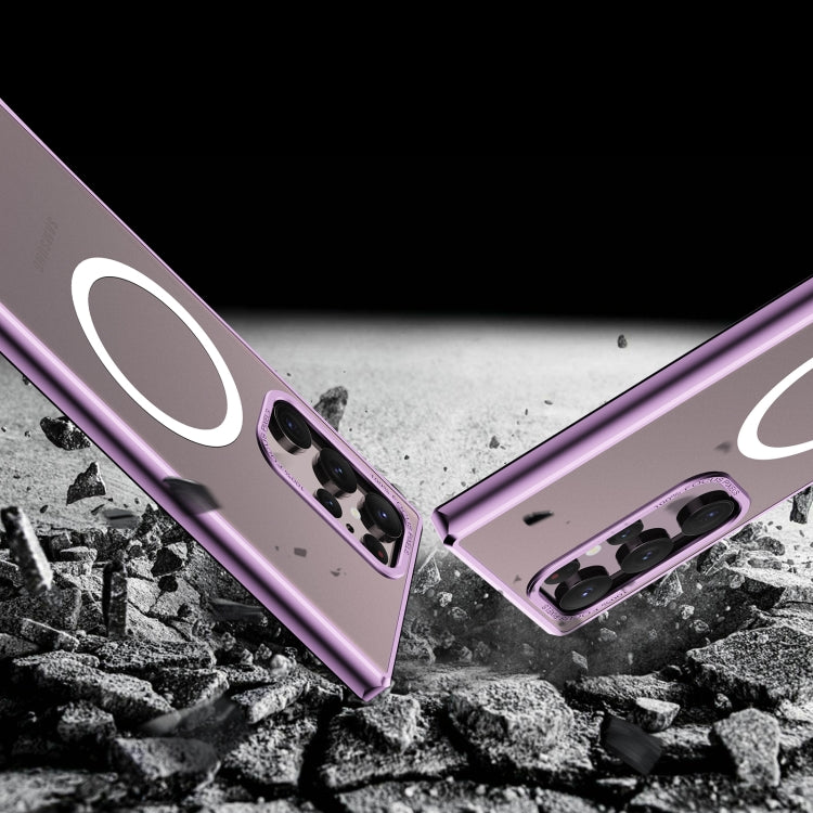 For Samsung Galaxy S22 Ultra 5G MagSafe Magnetic PC Phone Case(Purple)