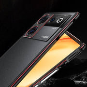 For ZTE nubia Z50 Ultra LK Aurora Metal Frame Phone Case with Lens Cover(Black Silver)