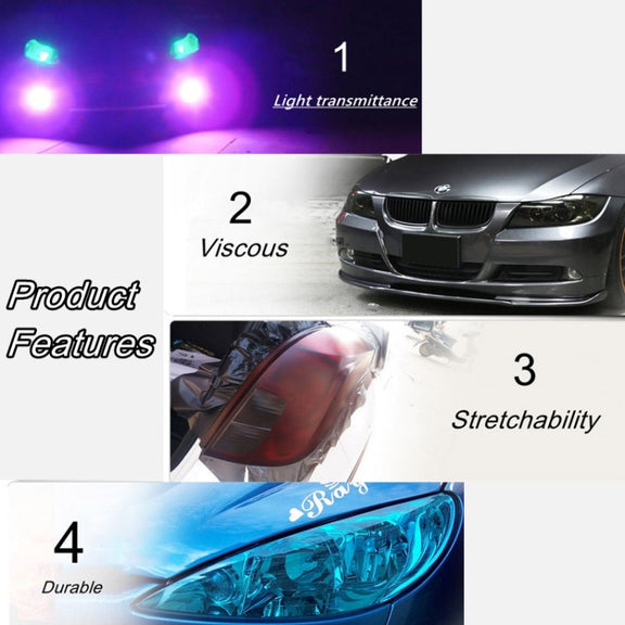 2pcs Car Headlight Protective Film Tail Light Film Motorcycle Fog Light Film, Size:30 x 100cm(Dark Blue)