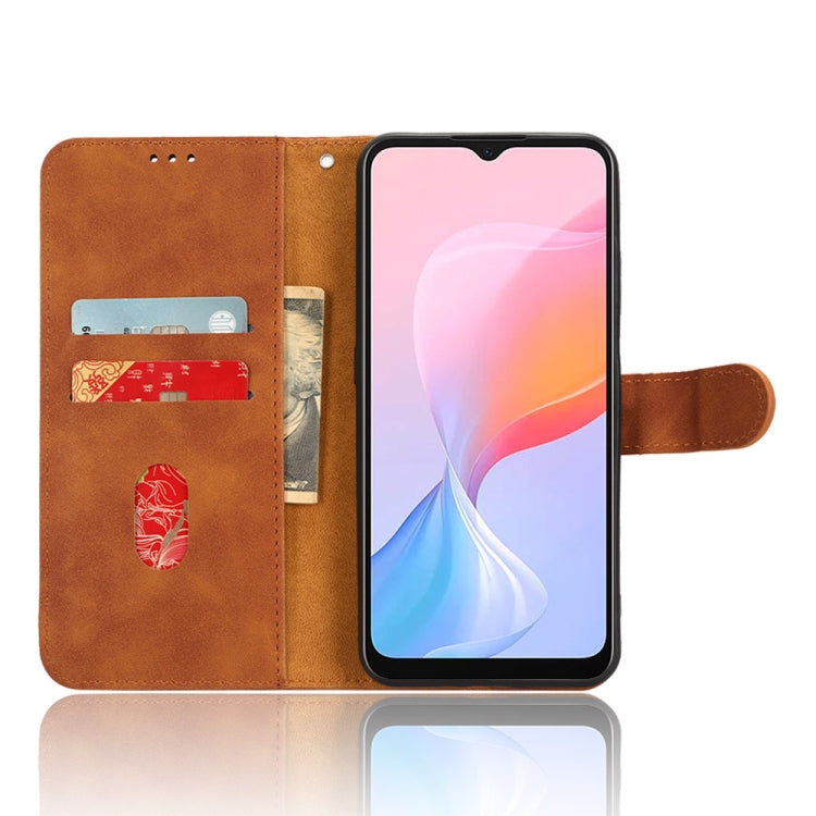 For Blackview A85 Skin Feel Magnetic Flip Leather Phone Case(Brown)