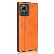 For Motorola Edge 30 Ultra / Moto X30 Pro Sewing Cow Pattern Skin PC + PU + TPU Phone Case(Orange)