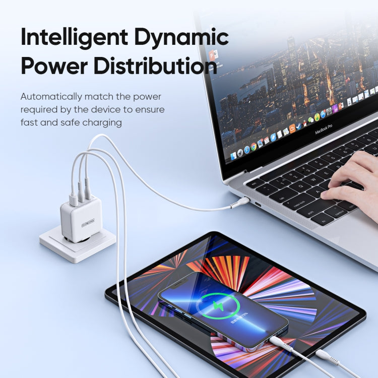 DUZZONA T9 65W Dual USB-C / Type-C+USB GaN Fast Charger, Specification:EU Plug