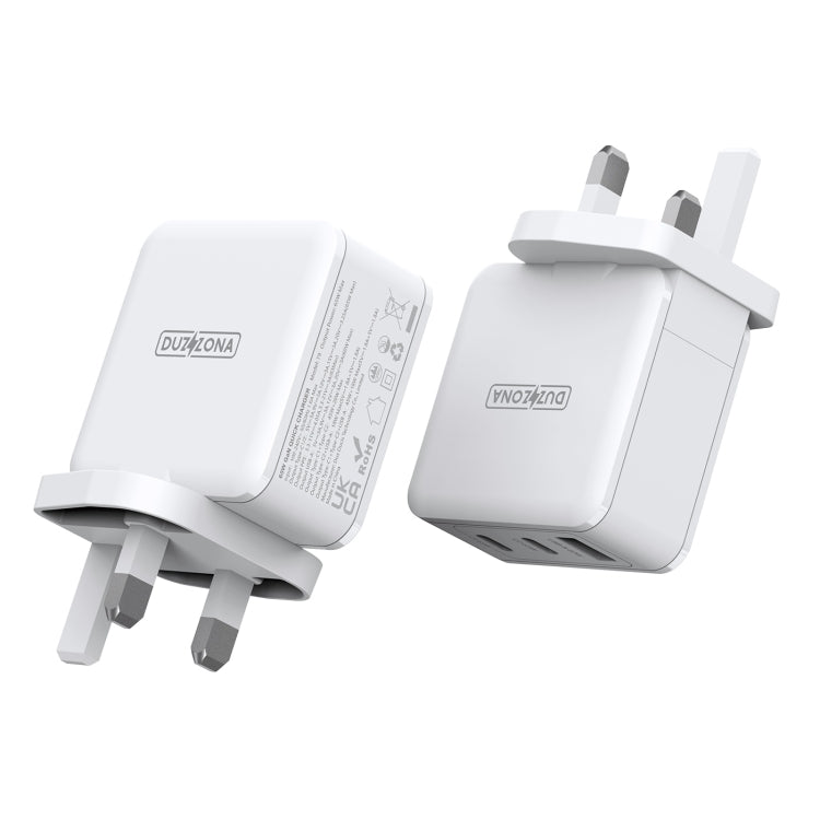 DUZZONA T9 65W Dual USB-C / Type-C+USB GaN Fast Charger, Specification:UK Plug