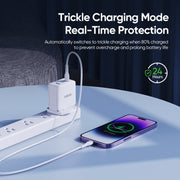 DUZZONA T9 65W Dual USB-C / Type-C+USB GaN Fast Charger, Specification:UK Plug