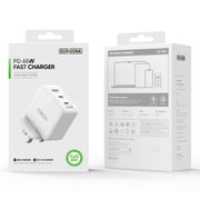 DUZZONA T9 65W Dual USB-C / Type-C+USB GaN Fast Charger, Specification:UK Plug