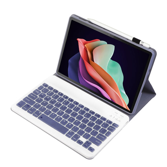 For Huawei MatePad 11 2023 AHW13 Lambskin Texture Ultra-thin Detachable Bluetooth Keyboard Leather Case(Purple)