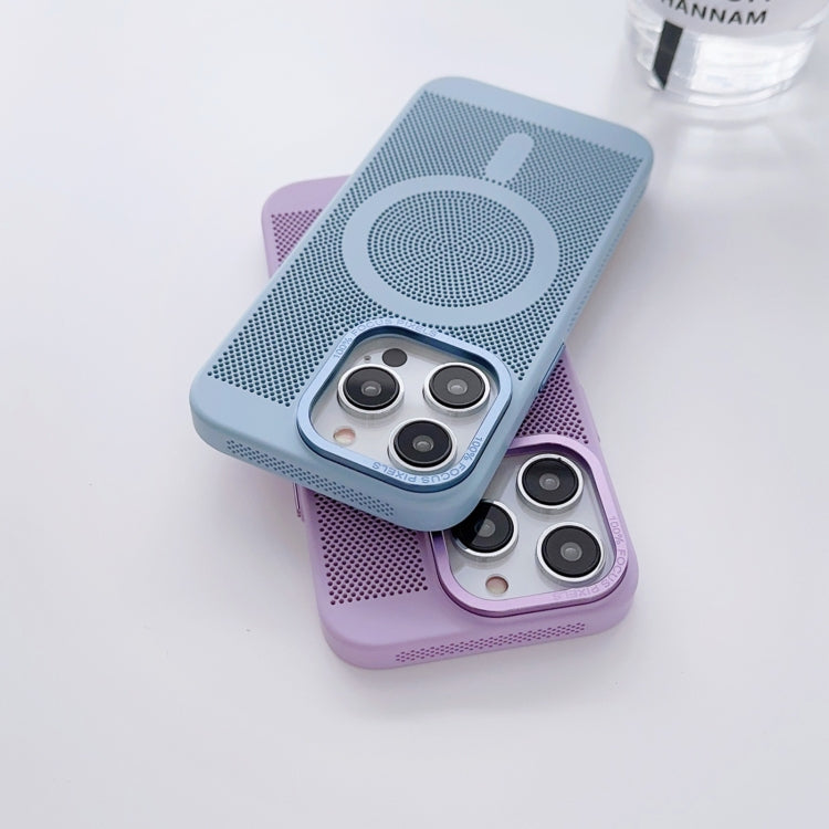For iPhone 13 Grid Cooling MagSafe Magnetic Phone Case(Dark Purple)