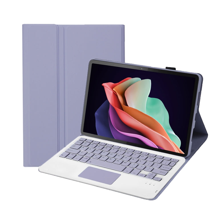 For Huawei MatePad 11 2023 AHW13-A Lambskin Texture Ultra-thin Detachable Bluetooth Keyboard Leather Case with Touchpad(Purple)