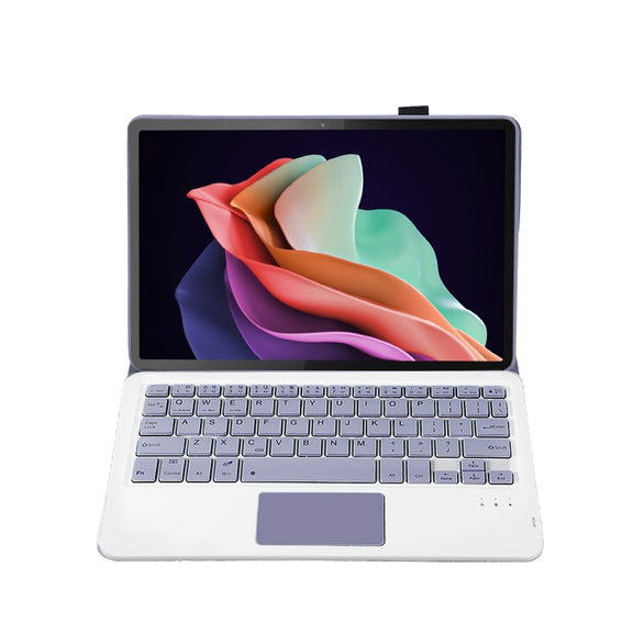 For Huawei MatePad 11 2023 AHW13-A Lambskin Texture Ultra-thin Detachable Bluetooth Keyboard Leather Case with Touchpad(Purple)