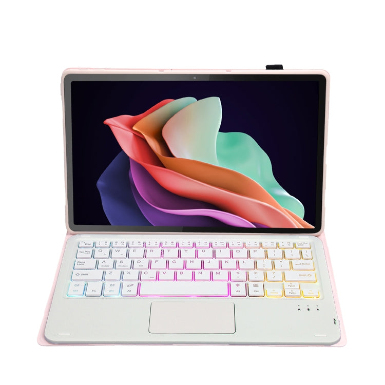 For Huawei MatePad 11 2023 AHW13-AS Lambskin Texture Ultra-thin Detachable Backlight Bluetooth Keyboard Leather Case with Touchpad(Pink)
