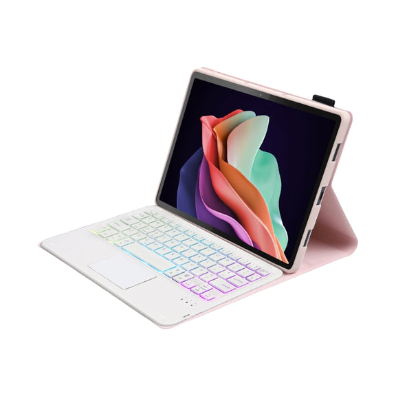 For Huawei MatePad 11 2023 AHW13-AS Lambskin Texture Ultra-thin Detachable Backlight Bluetooth Keyboard Leather Case with Touchpad(Pink)