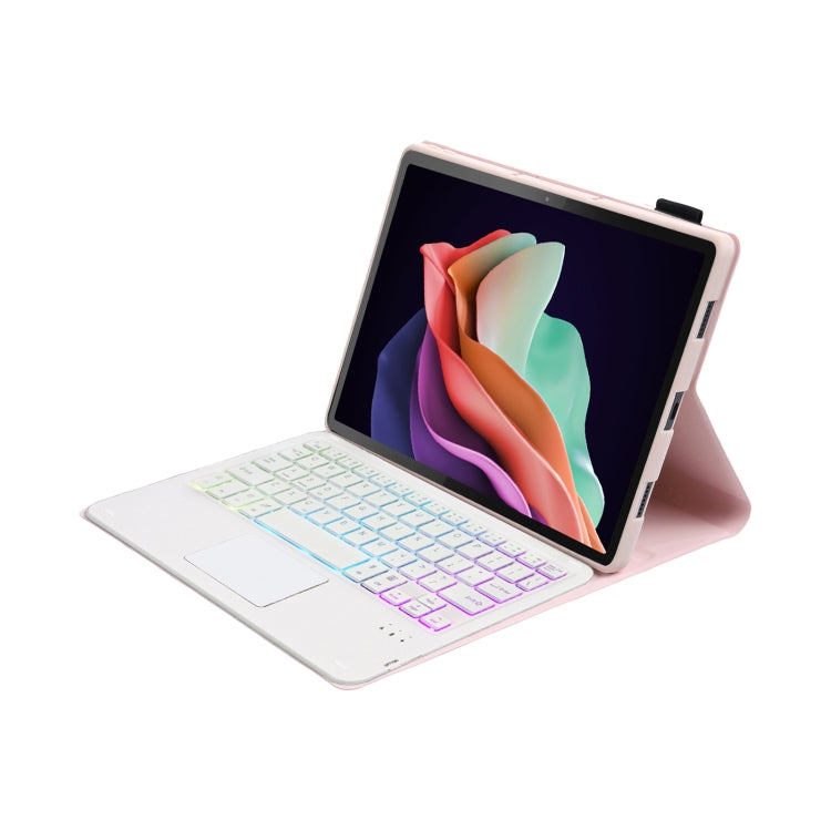 For Huawei MatePad 11 2023 AHW13-AS Lambskin Texture Ultra-thin Detachable Backlight Bluetooth Keyboard Leather Case with Touchpad(Pink)