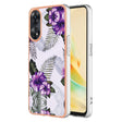 For OPPO Reno8 T 4G Electroplating IMD TPU Phone Case(Purple Flower) - OPPO Cases by PMC TechLife | Online Shopping South Africa | PMC TechLife | Buy Now Pay Later Mobicred