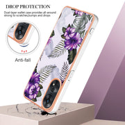 For OPPO Reno8 T 4G Electroplating IMD TPU Phone Case(Purple Flower)