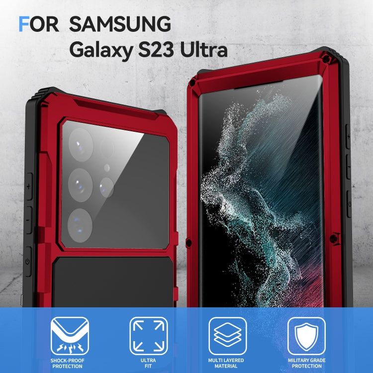 For Samsung Galaxy S22 Ultra 5G R-JUST RJ-56 3rd Gen Life Water-resistant Dustproof Shockproof Phone Case(Red)