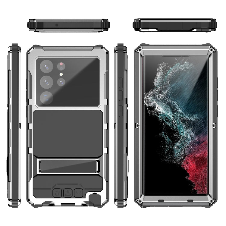 For Samsung Galaxy S22 Ultra 5G R-JUST RJ-56 3rd Gen Life Water-resistant Dustproof Shockproof Phone Case(Silver)