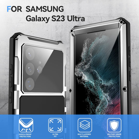 For Samsung Galaxy S22 Ultra 5G R-JUST RJ-56 3rd Gen Life Water-resistant Dustproof Shockproof Phone Case(Silver)
