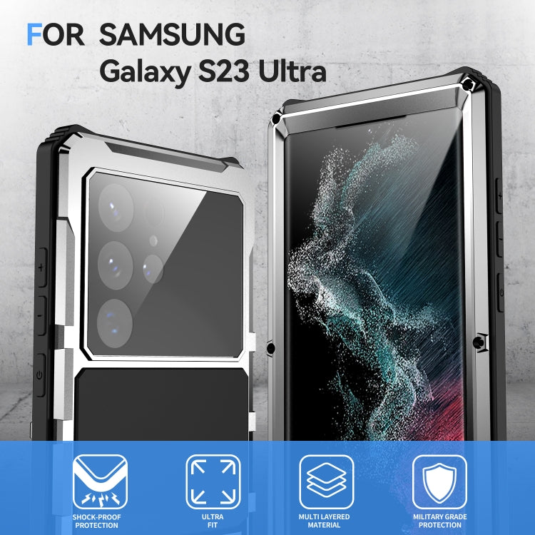 For Samsung Galaxy S22 Ultra 5G R-JUST RJ-56 3rd Gen Life Water-resistant Dustproof Shockproof Phone Case(Silver)