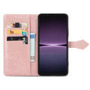 For Sony Xperia 1 IV Mandala Flower Embossed Leather Phone Case(Rose Gold)