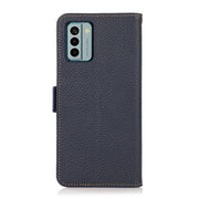 For Nokia G22 4G KHAZNEH Side-Magnetic Litchi Genuine Leather RFID Phone Case(Blue)