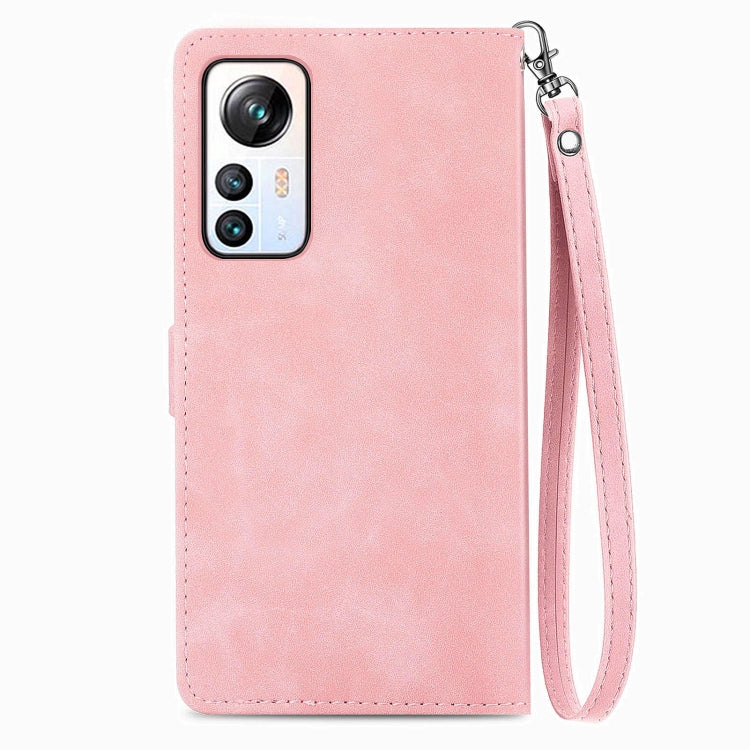 For Blackview A85 Embossed Flower Zipper Leather Phone Case(Pink)