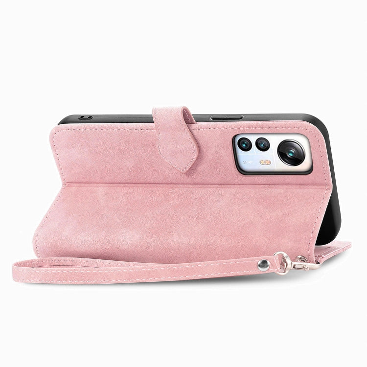For Blackview A85 Embossed Flower Zipper Leather Phone Case(Pink)