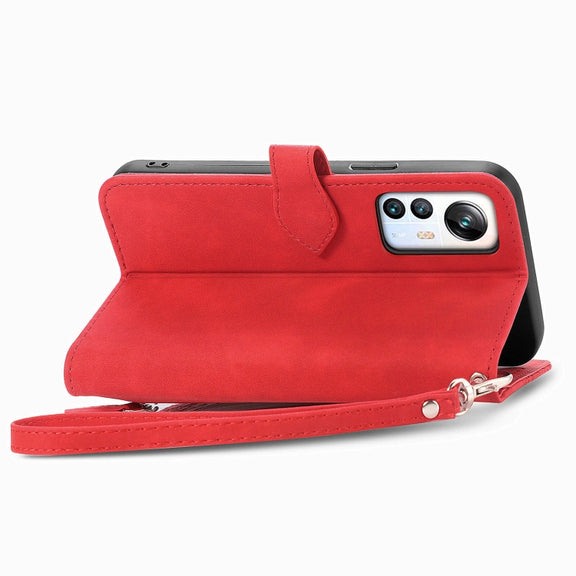 For Blackview A85 Embossed Flower Zipper Leather Phone Case(Red)