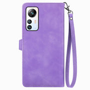 For Blackview A85 Embossed Flower Zipper Leather Phone Case(Purple)