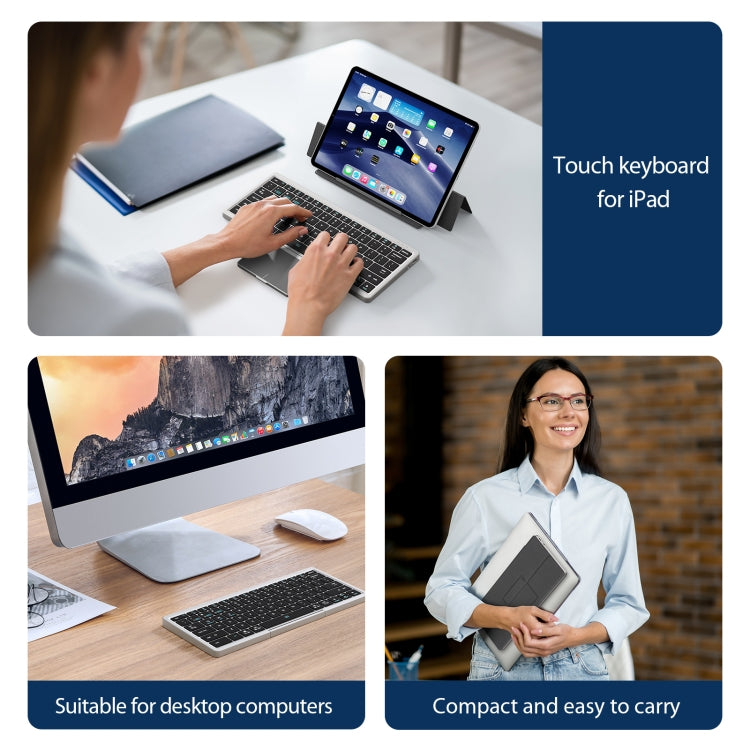 DUX DUCIS OK Series V1 Universal Tablet Bluetooth Keyboard Leather Case with Touchpad(Black)