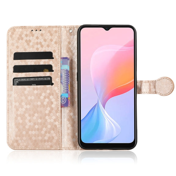For Blackview A85 Honeycomb Dot Texture Leather Phone Case(Gold)