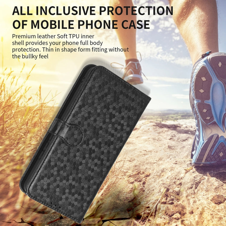 For Blackview A85 Honeycomb Dot Texture Leather Phone Case(Black)