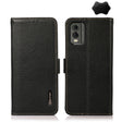 For Nokia C32 KHAZNEH Side-Magnetic Litchi Genuine Leather RFID Phone Case(Black) - Nokia Cases by PMC TechLife | Online Shopping South Africa | PMC TechLife | Buy Now Pay Later Mobicred