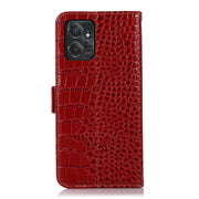 For Motorola Moto G Power 2023 Crocodile Top Layer Cowhide Leather Phone Case(Red)