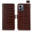 For Motorola Moto G14 4G Crocodile Top Layer Cowhide Leather Phone Case(Brown) - Motorola Cases by PMC TechLife | Online Shopping South Africa | PMC TechLife | Buy Now Pay Later Mobicred