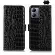 For Motorola Moto G14 4G Crocodile Top Layer Cowhide Leather Phone Case(Black) - Motorola Cases by PMC TechLife | Online Shopping South Africa | PMC TechLife | Buy Now Pay Later Mobicred