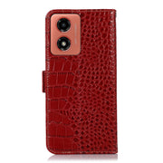 For Motorola Moto G04 / G24 Crocodile Top Layer Cowhide Leather Phone Case(Red)