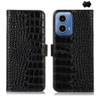 For Motorola Moto G34 Crocodile Top Layer Cowhide Leather Phone Case(Black) - free shipping - PMC TechLife - Order now!