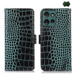 For Motorola Edge 50 Global Crocodile Top Layer Cowhide Leather Phone Case(Green) - Motorola Cases by PMC TechLife | Online Shopping South Africa | PMC TechLife | Buy Now Pay Later Mobicred