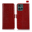 For Motorola Edge 50 Global Crocodile Top Layer Cowhide Leather Phone Case(Red) - Motorola Cases by PMC TechLife | Online Shopping South Africa | PMC TechLife | Buy Now Pay Later Mobicred