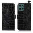 For Motorola Edge 50 Global Crocodile Top Layer Cowhide Leather Phone Case(Black) - Motorola Cases by PMC TechLife | Online Shopping South Africa | PMC TechLife | Buy Now Pay Later Mobicred