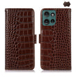 For Motorola Edge 50 Neo Crocodile Top Layer Cowhide Leather Phone Case(Brown) - Motorola Cases by PMC TechLife | Online Shopping South Africa | PMC TechLife | Buy Now Pay Later Mobicred