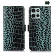 For Motorola Moto G75 5G Crocodile Top Layer Cowhide Leather Phone Case(Green) - Motorola Cases by PMC TechLife | Online Shopping South Africa | PMC TechLife | Buy Now Pay Later Mobicred