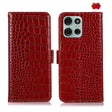 For Motorola Moto G75 5G Crocodile Top Layer Cowhide Leather Phone Case(Red) - Motorola Cases by PMC TechLife | Online Shopping South Africa | PMC TechLife | Buy Now Pay Later Mobicred
