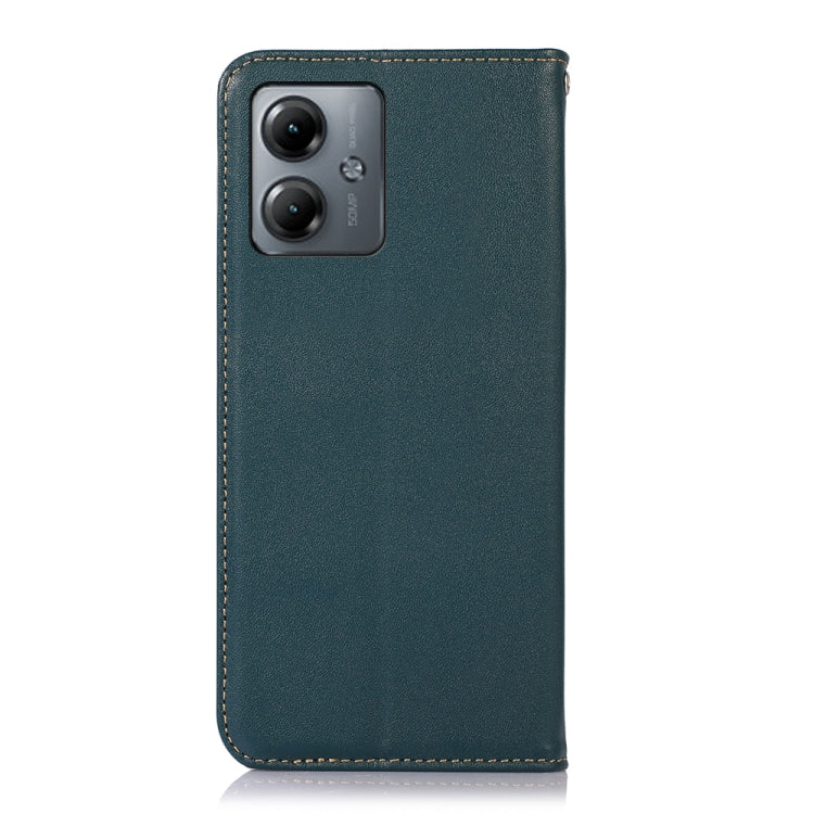 For Motorola Moto G14 4G KHAZNEH Nappa Top Layer Cowhide Leather Phone Case(Green)