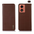 For Motorola Moto G04 / G24 KHAZNEH Nappa Top Layer Cowhide Leather Phone Case(Brown) - Motorola Cases by PMC TechLife | Online Shopping South Africa | PMC TechLife | Buy Now Pay Later Mobicred