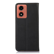 For Motorola Moto G04 / G24 KHAZNEH Nappa Top Layer Cowhide Leather Phone Case(Black)